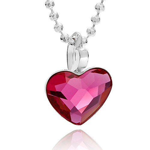 butterfly Bambine Ragazze Collana Argento Vero Swarovski Elements Pink