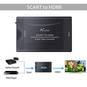 Aerctor Adattatore SCART HDMI per TV - Convertitore Spina di alimentazione