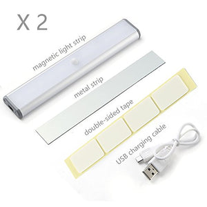 MOSTON Luce a LED Magnetica Ricaricabile con USB|10 Argento-base-2 Pacchi
