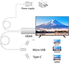 Carica l'immagine nel visualizzatore di Gallery, Ozvavzk Phone Cavo Adattatore a USB+Type c+Fulmine a HDMI 3 in 1