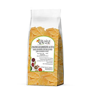 Zenzero disidratato a fette 1 Kg senza zucchero cristallizzato (con zucchero...