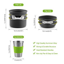 Carica l'immagine nel visualizzatore di Gallery, Awroutdoor Set di pentole da Campeggio, Campeggio 10 Pezzi-Verde