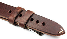 Carica l'immagine nel visualizzatore di Gallery, Rios Cinturino di pelle per orologio, con cuciture e fibbia, largo 20 mm, di... - Ilgrandebazar