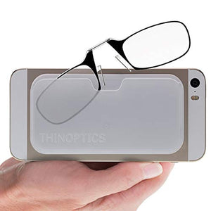 ThinOptics Occhiali da lettura con custodia 2.00 resistenza, Trasparente - Ilgrandebazar