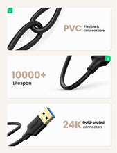 Carica l'immagine nel visualizzatore di Gallery, UGREEN Cavo USB 3.0 Tipo A Maschio a A Super Speed 5Gbps 0,5M