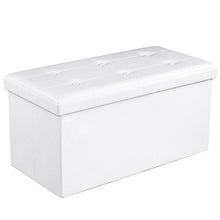 Carica l'immagine nel visualizzatore di Gallery, SONGMICS Cassapanca con Contenitore di 80 Litri, Pouf Poggiapiedi, Bianco - Ilgrandebazar