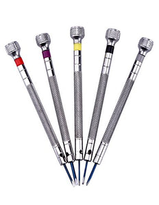 Set di 5 cacciavite per orologiai e gioiellieri, con 5 punte ricambio - Ilgrandebazar
