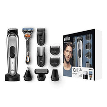 Carica l&#39;immagine nel visualizzatore di Gallery, Braun Regolabarba Eletrico Uomo Tutto-in-1 MGK7020 Rifinitore, Nero/Argento