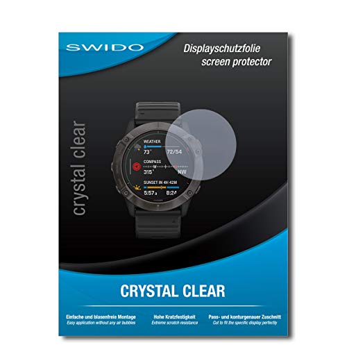 Swido - Pellicola protettiva in vetro temperato per Garmin Fenix 6X Pro (51...