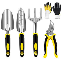 Carica l'immagine nel visualizzatore di Gallery, AGAKY Set Attrezzi da Giardino 5 Pezzi Durevole Alluminio Kit Giardinaggio...