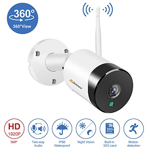 Jennov - Telecamera di sicurezza wireless 5MP Cam Panoramica A 360 Gradi.