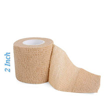 Carica l'immagine nel visualizzatore di Gallery, Autoadesiva Benda Elastica 5cm x 4,5m (12 Rotoli), Fasciatura coesiva Beige