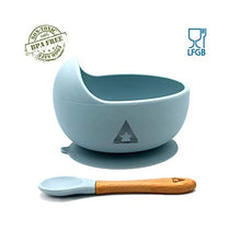 Carica l&#39;immagine nel visualizzatore di Gallery, Piattino Pappa Svezzamento Set Con Ventosa Bimbo Bambini Prima Infanzia Blu - Ilgrandebazar