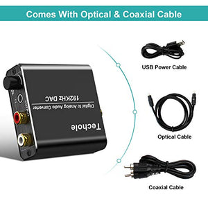 Techole  AMANKA  Adattatore Ottico Jack, 192Khz Controllo Volume Convertitore Audio...