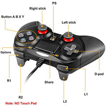 Carica l'immagine nel visualizzatore di Gallery, BuFan PS4 Controller, USB Joystick a Doppia Vibrazione Shock con 1,5 M USB...