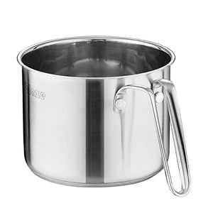Velaze, Miki, 14 Pezzi, Set di Pentole Induzione da Cucina, Batteria Pentole Chef Casseruola in Acciaio Inox Cromato Coperchio in Vetro Temperato Padelle Antiaderente per Piastre a Induzione Argento