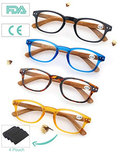 MODFANS Confezione da 4 occhiali lettura 1.5 per +1.50, Colori Misti - Ilgrandebazar