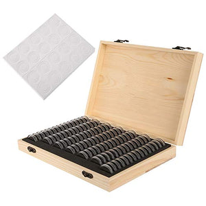 DWDMZ - Scatola in Legno per Collezione di Monete, 100 Pezzi, Contenitore... - Ilgrandebazar