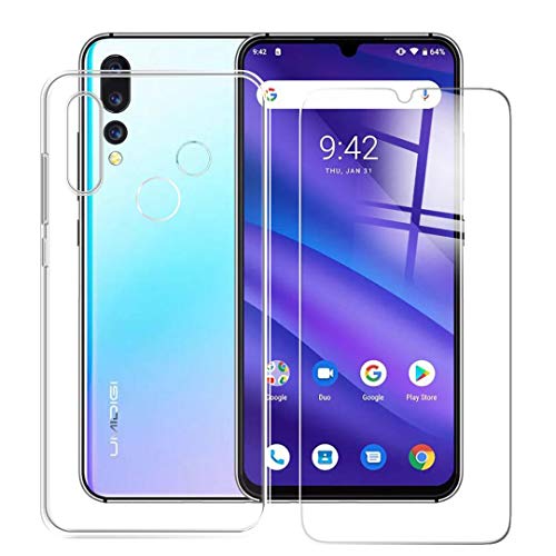 QFSM Skin Protettiva Case Cover + Vetro Temperato per UMIDIGI A5 PRO (6.3