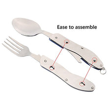 Carica l'immagine nel visualizzatore di Gallery, QitinDasen 2Pcs Premium 4 in 1 Pieghevole Campeggio Posate, Staccabile 4 in...