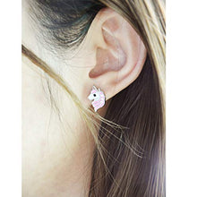 Carica l&#39;immagine nel visualizzatore di Gallery, MengCat Borchia Unicorno Orecchini Sparkling Rosa Chiaro per i Bambini delle... - Ilgrandebazar