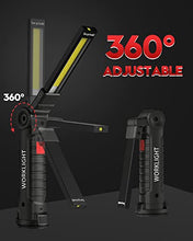 Carica l'immagine nel visualizzatore di Gallery, Coquimbo Festa del Papa Idee Regalo Torcia LED USB Ricaricabile COB Lampada da Lavoro Lampade di Ispezione Pieghevole con Base Magnetica e Gancio per Auto/Campeggio/Home e di Emergenza Uso (2 Pezzi)