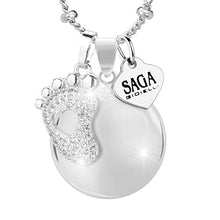 Carica l&#39;immagine nel visualizzatore di Gallery, SAGA GIOIELLI® COLLANA CHIAMA ANGELI BOLA MESSICANA CHARM PIEDINO CRISTALLI