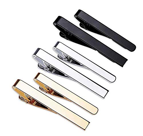 Fermacravatta da Uomo,6 Pezzi Spille Cravatta Classici Uomo,Nero,Argento...