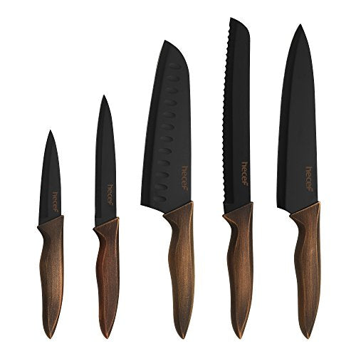 hecef Set di Coltelli da Cucina, in Acciaio Inox con Un Nero... - Ilgrandebazar