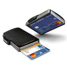 Carica l'immagine nel visualizzatore di Gallery, MONDRAGHI Miniwallet. Linea RACING CARBON. Portatessere in pelle e Carbon