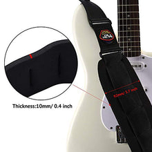 Carica l&#39;immagine nel visualizzatore di Gallery, Tracolla Imbottita in Neoprene SBR per Chitarra/Basso Con Inserto Nero-M - Ilgrandebazar