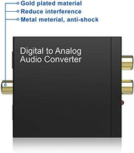 Carica l&#39;immagine nel visualizzatore di Gallery, Convertitore Audio Digitale Analogico, 192Khz Adattatore Ottico RCA da...