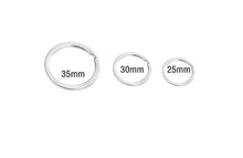 Carica l'immagine nel visualizzatore di Gallery, Ericotry 50pz rotondo in acciaio INOX piatto portachiavi 3,5 cm, Silver - Ilgrandebazar