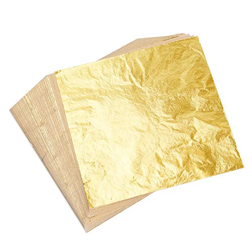 Kuuqa 100 fogli imitazione foglia oro per arti progetto fai da te Gold - Ilgrandebazar