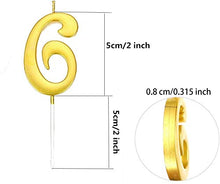 Carica l'immagine nel visualizzatore di Gallery, YFOX Candele per feste e compleanni 10 Numeri Candeline Golden