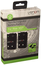 Carica l&#39;immagine nel visualizzatore di Gallery, Venom Twin Rechargable Battery Packs - Black (Xbox 360) [Edizione: Regno...