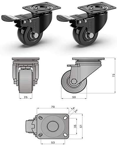 GBL - 4 Ruote Per Carrello 50mm  200KG per mobili, Girevoli –