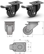 Carica l&#39;immagine nel visualizzatore di Gallery, GBL - 4 Ruote Per Carrello 50mm | 200KG per mobili, Girevoli...
