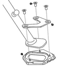 Carica l&#39;immagine nel visualizzatore di Gallery, Piedino di estensione per cavalletto motocicletta, CNC, placchetta Nero - Ilgrandebazar