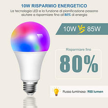Carica l&#39;immagine nel visualizzatore di Gallery, [2 Pezzi] Lampadina Smart 10W 6500k+3W RGBW, ATSUI E27 WiFi 900LM...