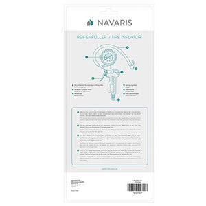 Navaris Pistola Manometro per Gonfiaggio Gomme - Misura Pressione Argento - Ilgrandebazar