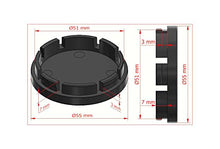 Carica l'immagine nel visualizzatore di Gallery, Set di 4 pezzi coprimozzo per mozzi da 55 mm, colore nero, copricerchi - Ilgrandebazar