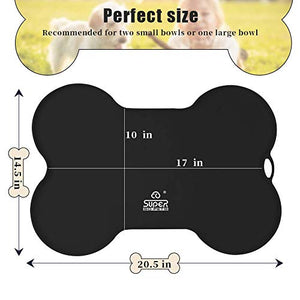 Super Design - Sottopentola in Silicone a Forma di Osso, Nero opaco.