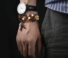 Carica l&#39;immagine nel visualizzatore di Gallery, BESTEEL 3 Pezzi Elastici Buddha Bracciali Collane Stile A, Pietra Lavica Nera - Ilgrandebazar