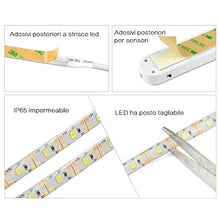 Carica l'immagine nel visualizzatore di Gallery, Fuutuu Luce LED da guardaroba 1.5M 60LED 3500K Bianco Caldo con sensore di...