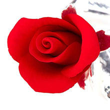Carica l&#39;immagine nel visualizzatore di Gallery, Bocciolo Rosso In Porcellana Su Ramo Peltro Argentato, Prodotto Italia... - Ilgrandebazar