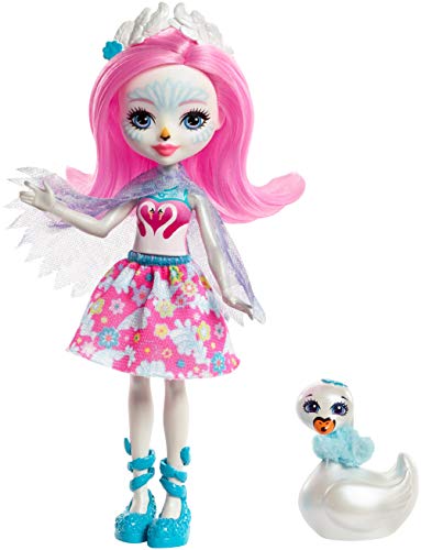 Enchantimals- Bambola Saffi Il Cigno con Amico Cucciolo, FRH38 - Ilgrandebazar