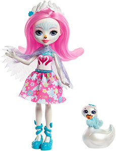Enchantimals- Bambola Saffi Il Cigno con Amico Cucciolo, FRH38 - Ilgrandebazar