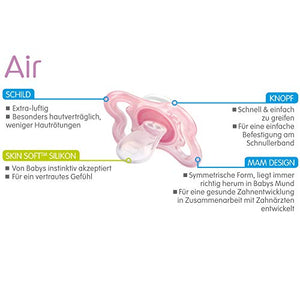 MAM 66667411 - Air, Ciuccio in silicone 0-6 mesi, bambino Monate - Junge - Ilgrandebazar
