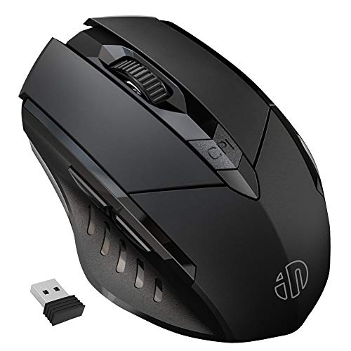 INPHIC Mouse Wireless Ricaricabile, ergonomico Senza Placcatura nera